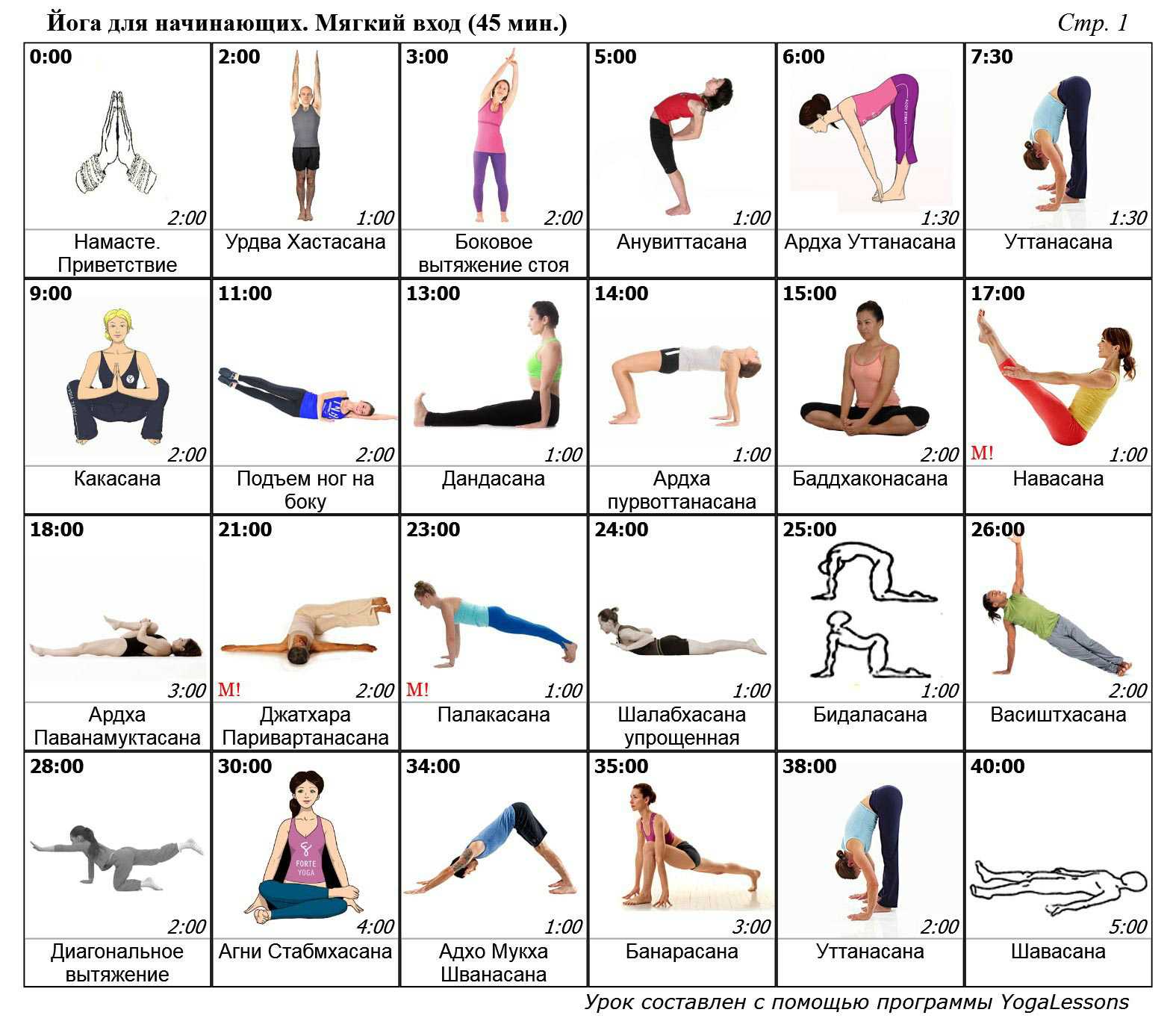 Позы йоги для начинающих: упражнения, асаны на 1 человека
