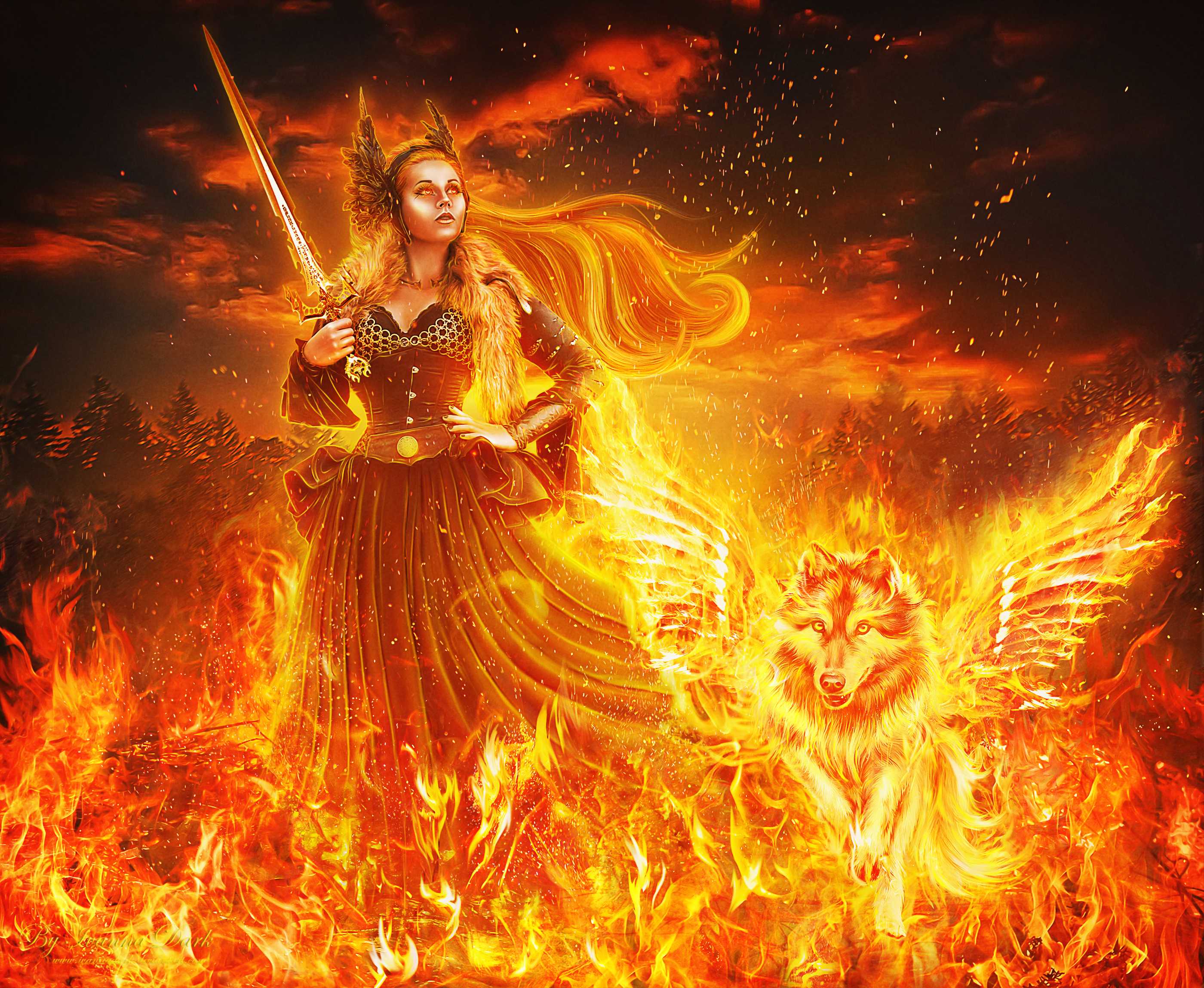 Жрицы богини огня и домашнего очага. Гестия богиня огня. Огнебог Семаргл. Валькирия Феникс.