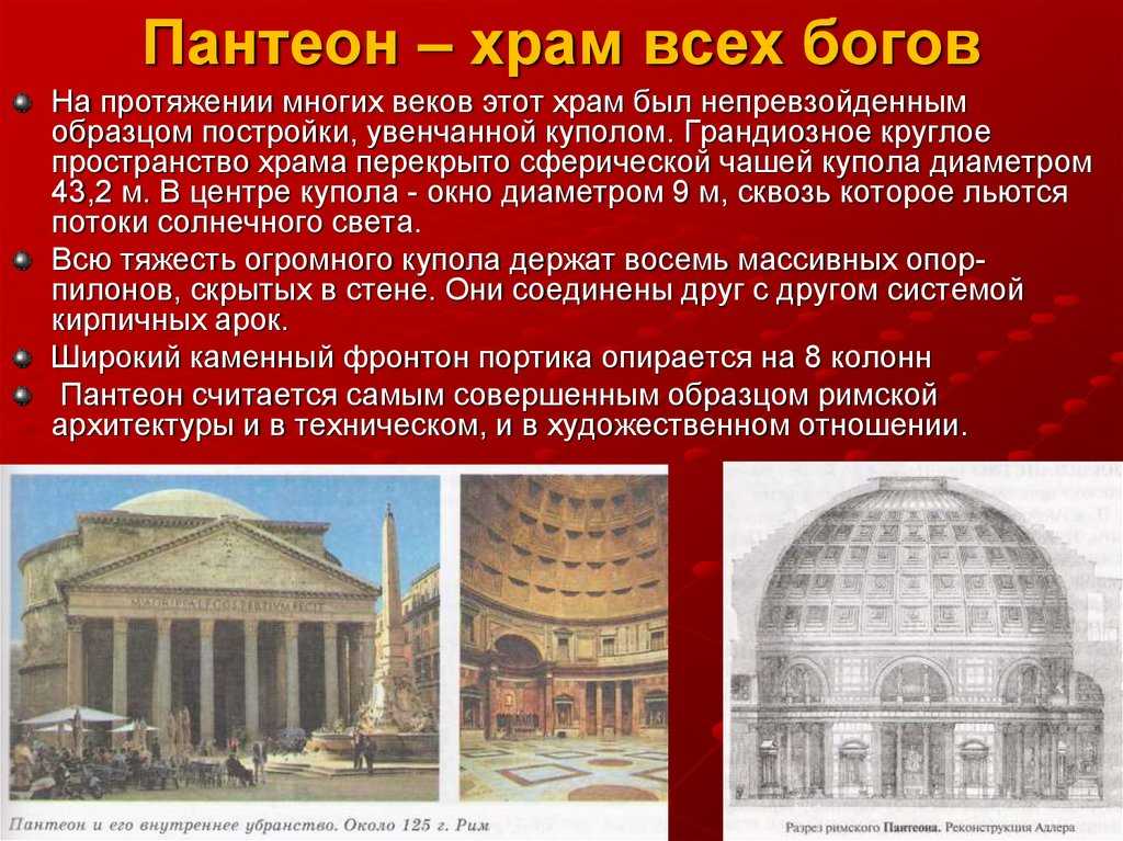 Особенности римского. Древний Рим храм Пантеон сообщение. Пантеон Рим описание архитектуры. Архитектура древнего Рима Пантеон кратко. Пантеон в Риме краткое описание.